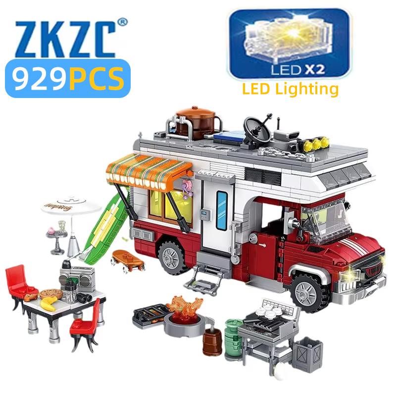 Non-Toxic 927Pcs Technical Camper-Van Building Blocks Building Brick Led Lighting Set For Teenagers And Adults Christmas/Birthdays Gifts