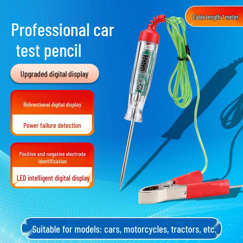 Dual Display Voltage Tester 3.5-36V for Cars, Motorcycles, and More with Piercing Needle