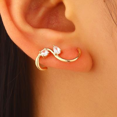 Ohrringe für Damen S-Form Zirkonia Steckerohrringe Schmuck Geschenk für sie zum Valentinstag Geburtstagsparty