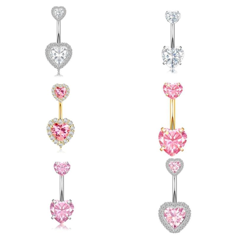 Simple Heart Navel Ring For Women Girls  Belly Button Rings Sexy Body Piercing Jewelry Exquisite Navel Ring Gifts