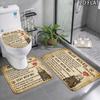 Franxx 3Pcs Flannel Toilet Mat Set Bathroom Rug Bath Carpet Non Slip Home Decor Toilet 3 Pcs Bathroom Textile Set