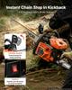 Gas Powered Chainsaw 457.2 mm 52CC 2kW 2 Stroke Engine Gas Chainsaw, for Wood Cutting, Tree Trimming & Land Clearing, Throttle-Synced Choke, Power