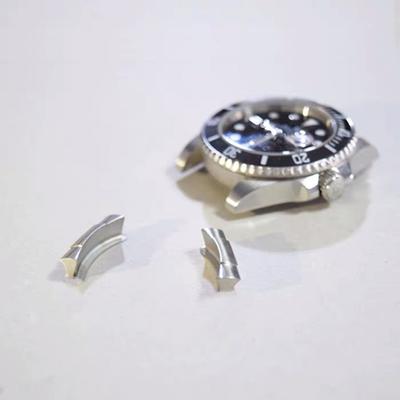 2pcs 20mm 21mm Brushed Silver Curved End Link Endlink Just For 40mm 41mm New Submariner Watch Band Rubber Leather Strap