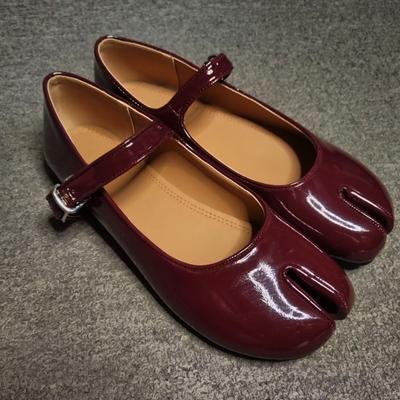 Patent Leather Split Toe Women Ballet Flats 2026 Spring Autumn Vintage Mary Janes Walking Loafers Casual Girls Dance Shoes