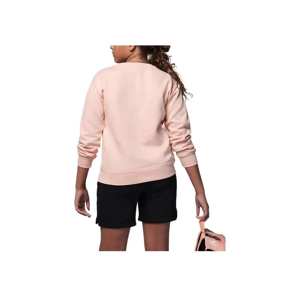 Jordan Letter Logo Embroidered Fleece Round Neck Long Sleeve Sweatshirt Kids sweatshirt Pink FD9273-664