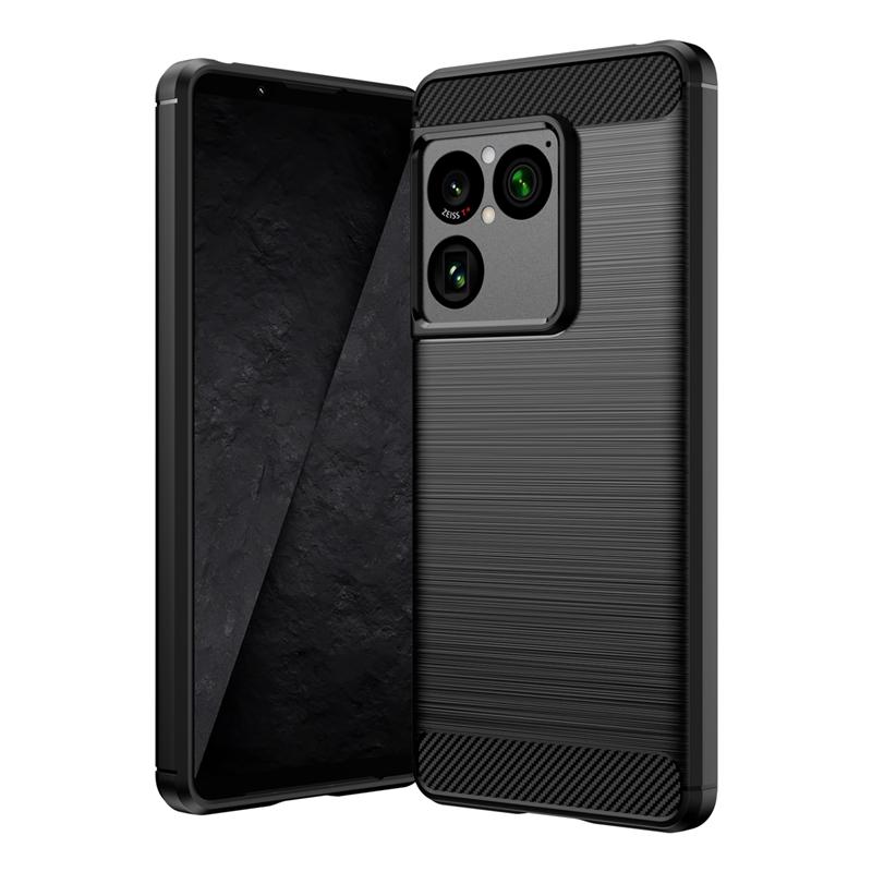 Carbon Fiber Brushed Soft TPU Case For Sony Xperia 1 VIII Case Soft Silicone Bumper Shockproof Cover For Sony Xperia 1 VIII