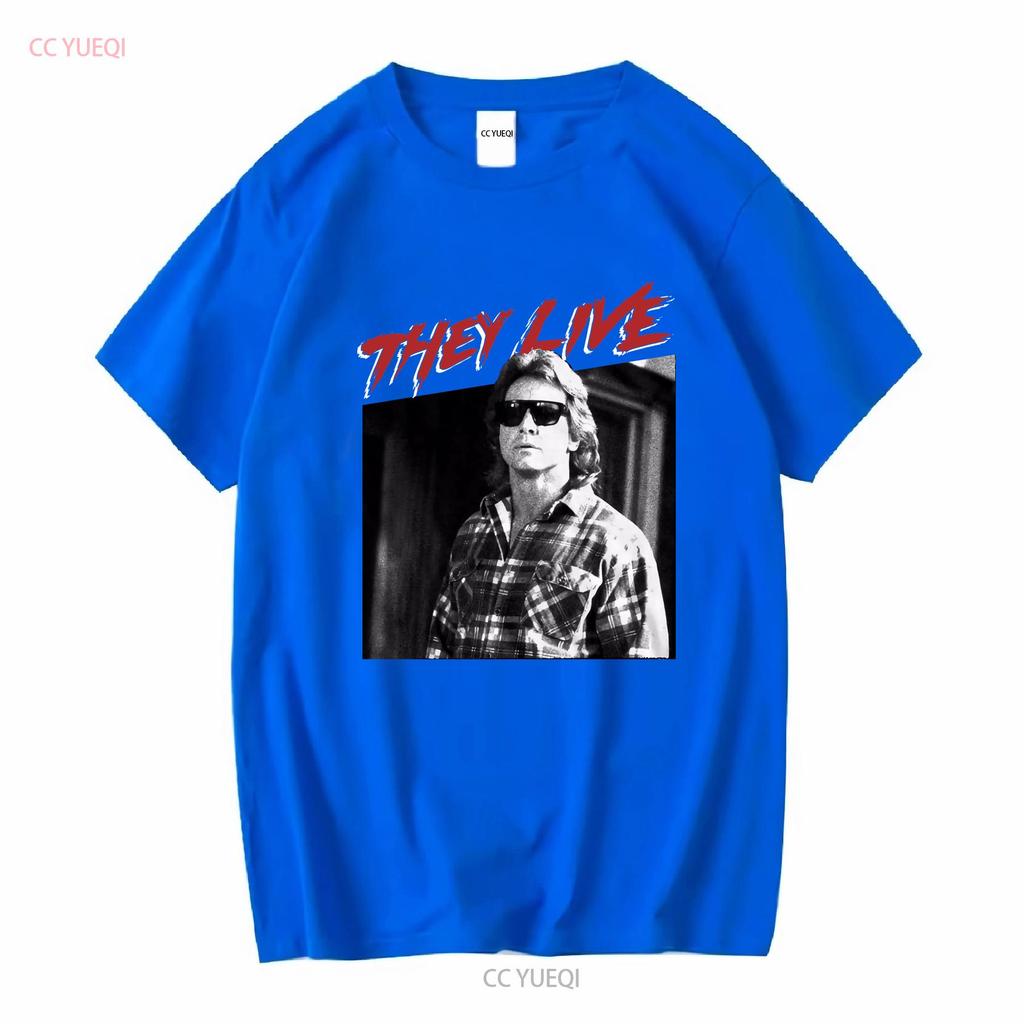 John Carpenters Horrorfilm Sie leben Roddy Piper Flanell Herren T-Shirt vintage gewaschen Designerkleidung Lässig atmungsaktiv
