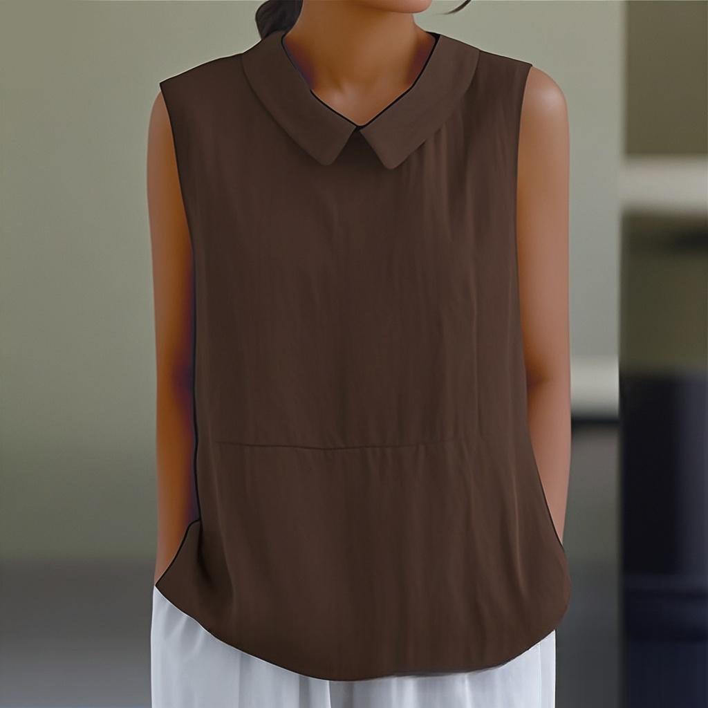 Loose Tops Sleeveless Cotton and Linen Women’s Blouses & Shirts
