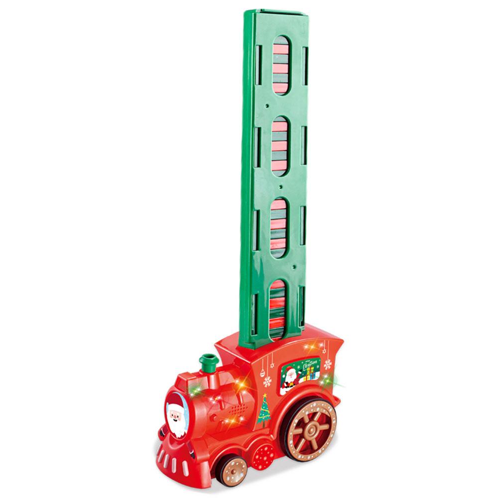 YLF938 Electric Domino Train Set for Kids,Christmas Early Learning Toy with 80Pcs Blocks A