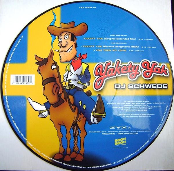 12-дюймовая пластинка DJ SCHWEDE Yakety Yak LAB500912 Label 2002 Германия Танцевальная Электроника Б/у brown