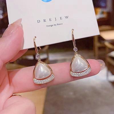 Korean Diamond Inlaid Pearl Earrings - 2022 Trendy Long Retro Style for Women