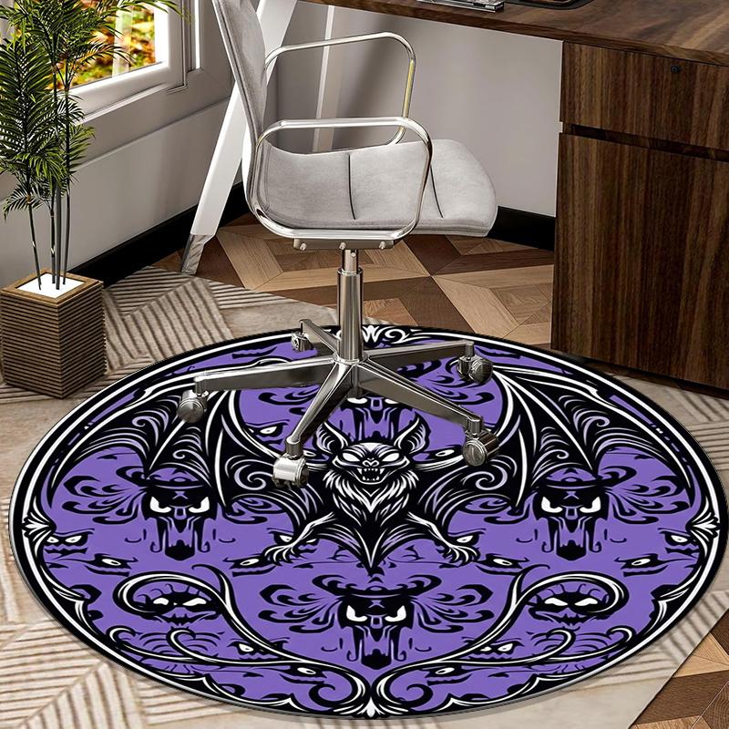 Fantasy Bat Artwork round carpet Chair cushion Round Entryway Rug, Soft Round Rugs for Living Room, Bedroom, Circle Carpet decor gifts
