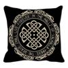 Viking Runes Compass Cushion Cover Peach Skin Norse Mythology Throw Pillowcase Black Celtic Knot Sofa Living Room Home Decor
