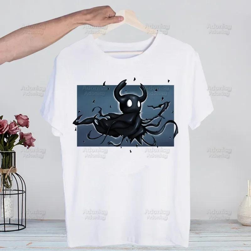 Hollow Knight Game Shirt Funny Vintage Crew Neck Men's Hollow Knight Anime T-Shirt Women Top Tee Streetwear