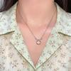 Champagne Cube Pendant Necklace – Premium Layering Chain, Chic Collarbone Statement for Women