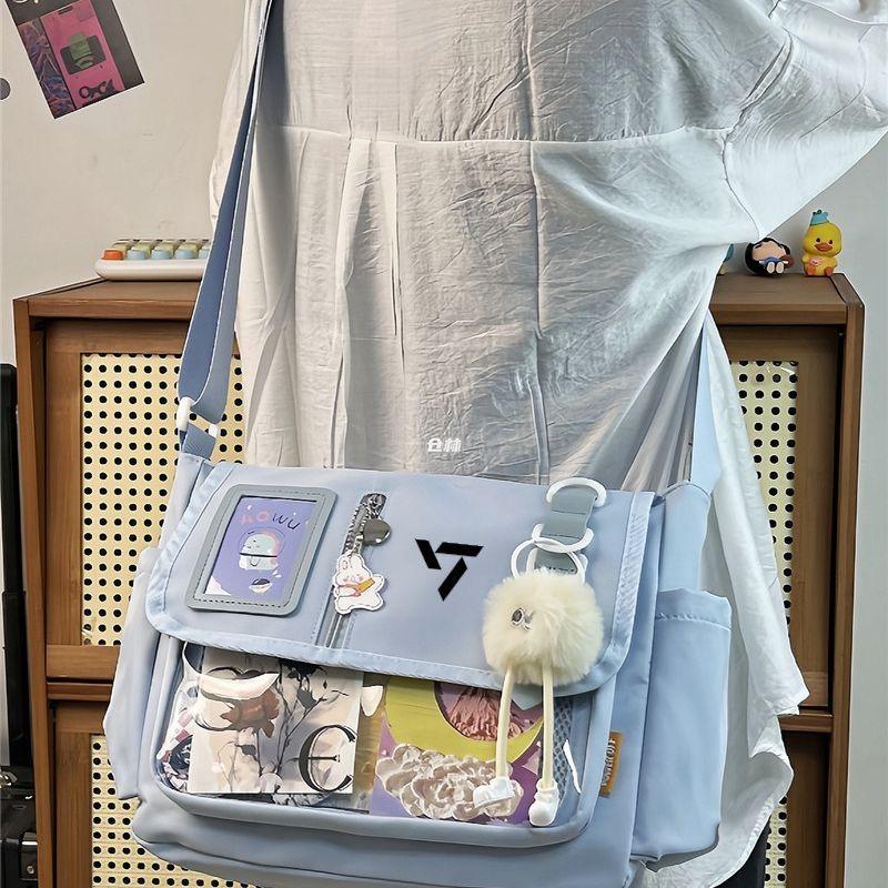 Y2K Japanese Harajuku School Bags for Teenage Girls New 2025 Transparent Itabag Crossbody Bag DIY Badges Display Plate Ita Bag