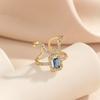High-end Light Luxury Style Nail Art Wearable Nail 18k Gold-plated Geometric Zircon Creative Design Personality Accessories