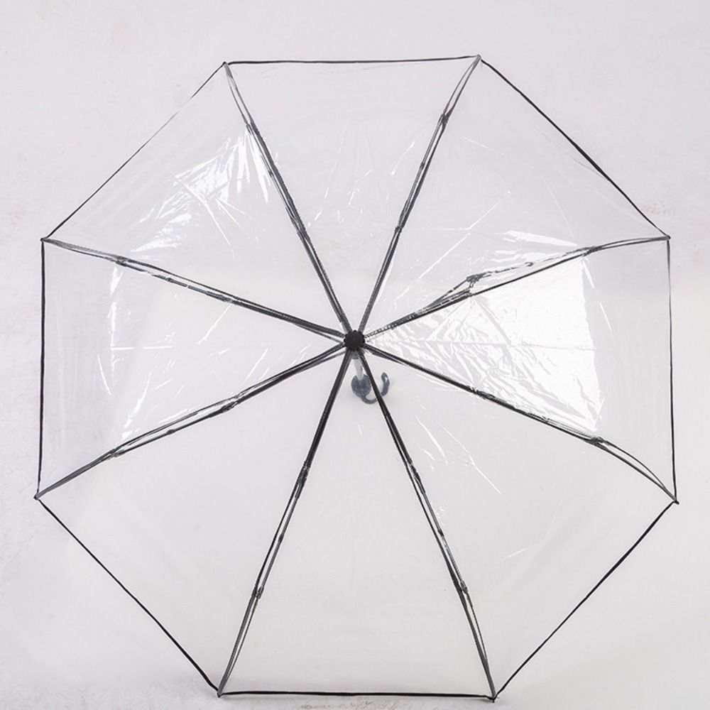Windproof Clear Rain Umbrella Rainproof Folding Sun Umbrella Transparent Automatic Umbrella  Women