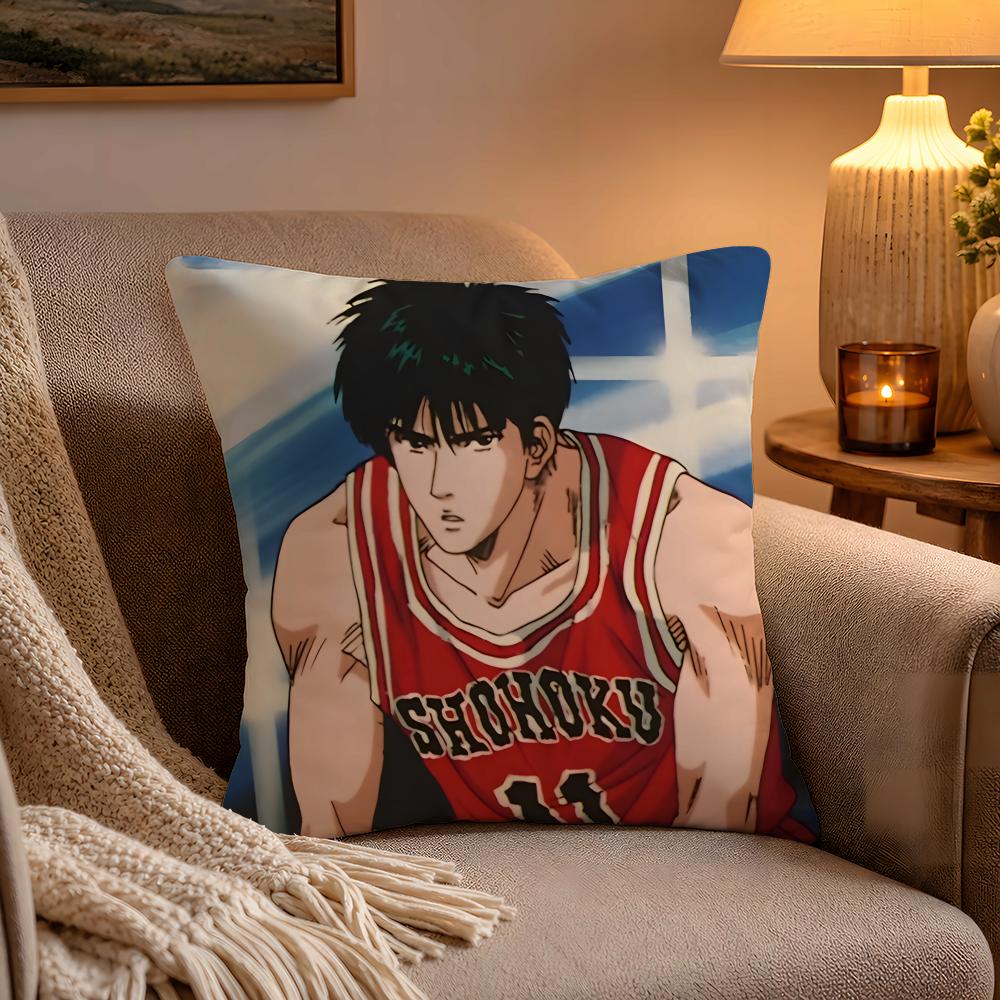 Classic Anima SSlam DunkS Cushion Cover Soft Plush Cushion Cover Double Print And Invisible Zipper For Sofa Home Car Use