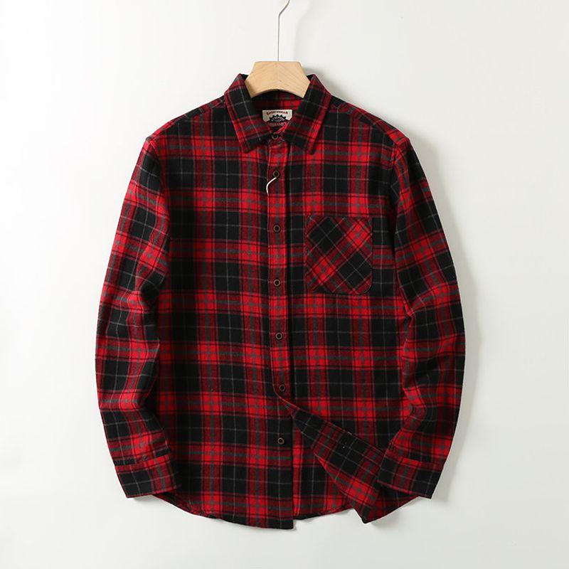 Factory Leftover Stock Classic Plaid Casual Long-Sleeve Shirt