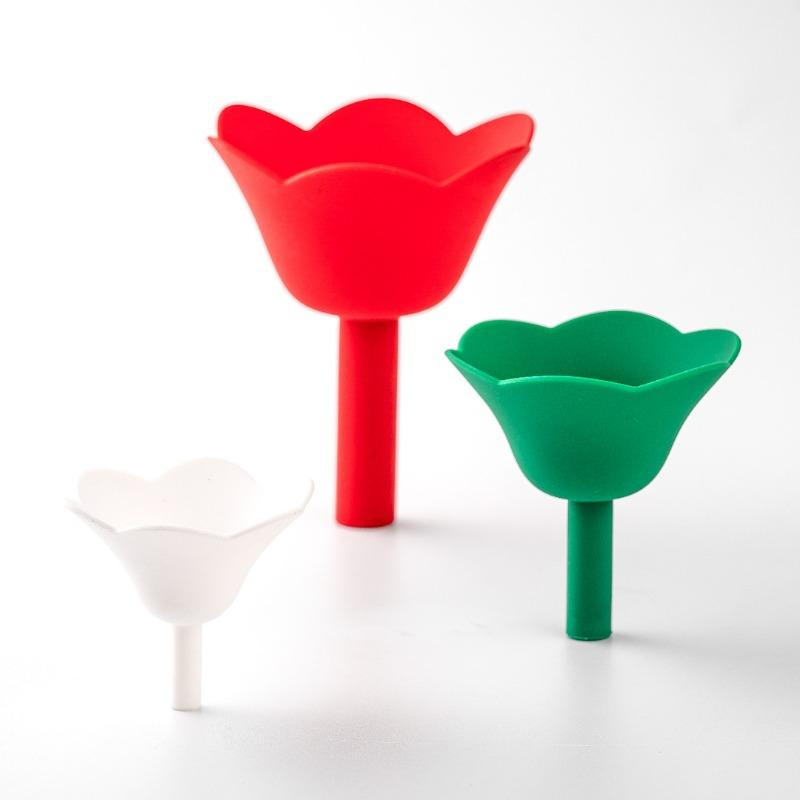 Creative Flower Funnel 3 Piece Set Kitchen Silicone Liquid Pouring Tools for Oil Easy Drip Free Refilling Utensils