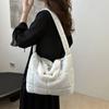 Nylon Space Cotton Handbag Solid Color Puffy Shoulder Bag Casual Cloud Tote Bag  Daily