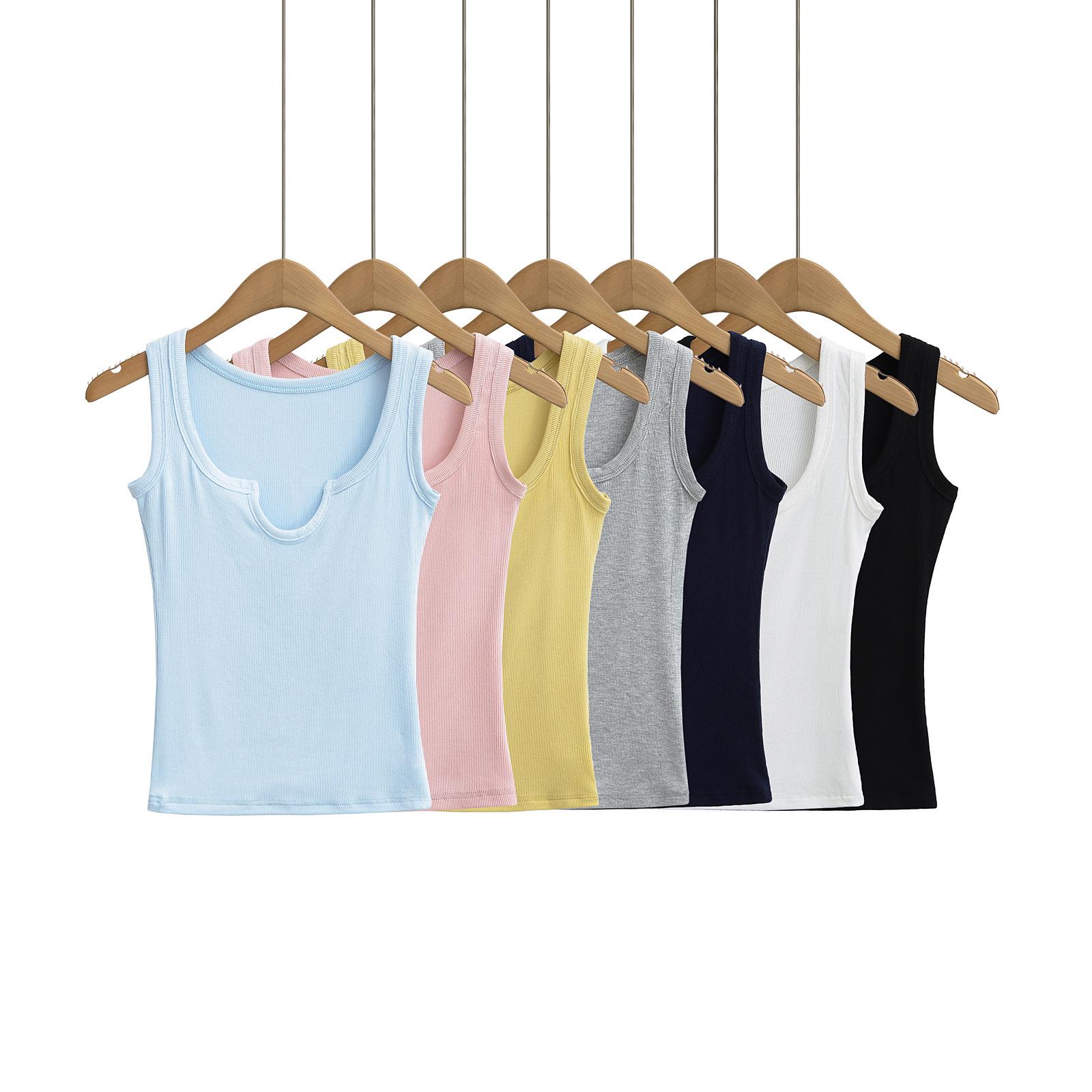 

Spicy Girl Ribbed Slimming U-Neck Camisole: Spring/Summer 2025 Tank Top Medium жёлтый