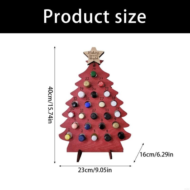 Christmas Count Down Calendar Natural Design Accommodates 24 Miniature Bottle Holiday Decoration For Family