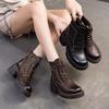 GKTINOO Pavasario Rudens Moteriški Batai Natūralios Odos Storu Kulnu Aulinukai Moterims Batai Retro Rankų Darbo Šaunūs Trumpi Batai