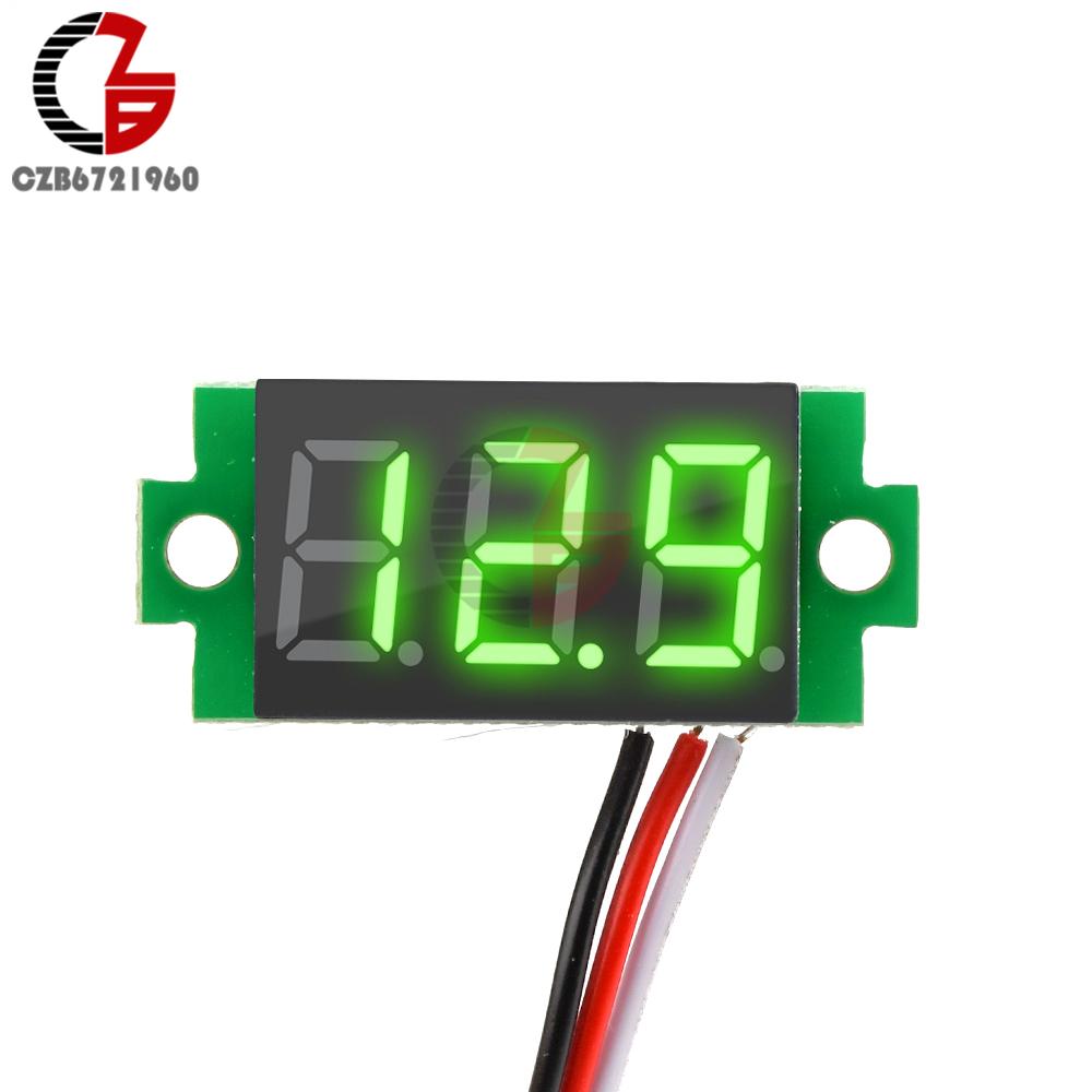 0.36" 12V Voltmeter DC 0-99.9V Digital Car Voltmeter Voltage Tester Indicator Auto Volt Meter Detector Voltage Meter Panel 3Wire