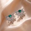 Fashion Personality Wings Full Diamond Earrings Exaggerated Sunflower Earrings High Sense Celebrity Ladies Earrings