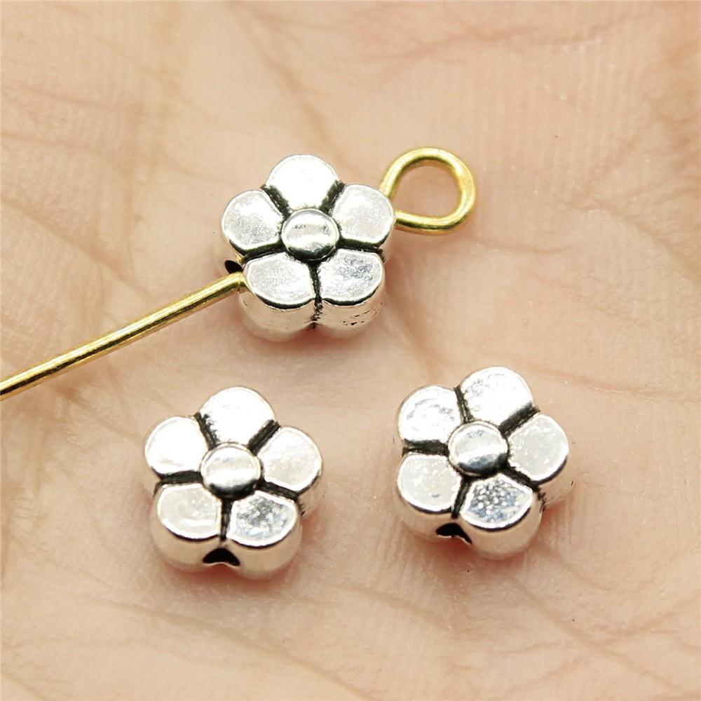 20pcs Flower Small Hole Bead Charms For Jewelry Making DIY Crafts Making Findings Handmade Tibetan Jewelry