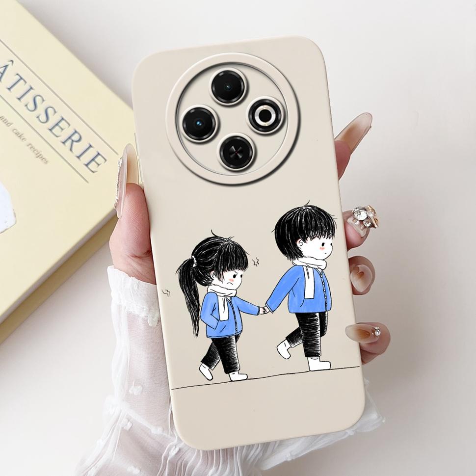 Spark30C Cover For Tecno Spark 30C 2024 Case Cute Cartoon Girl Cover Soft Silicone Phone Case For Spark 30 C Spark30 Full Bumper