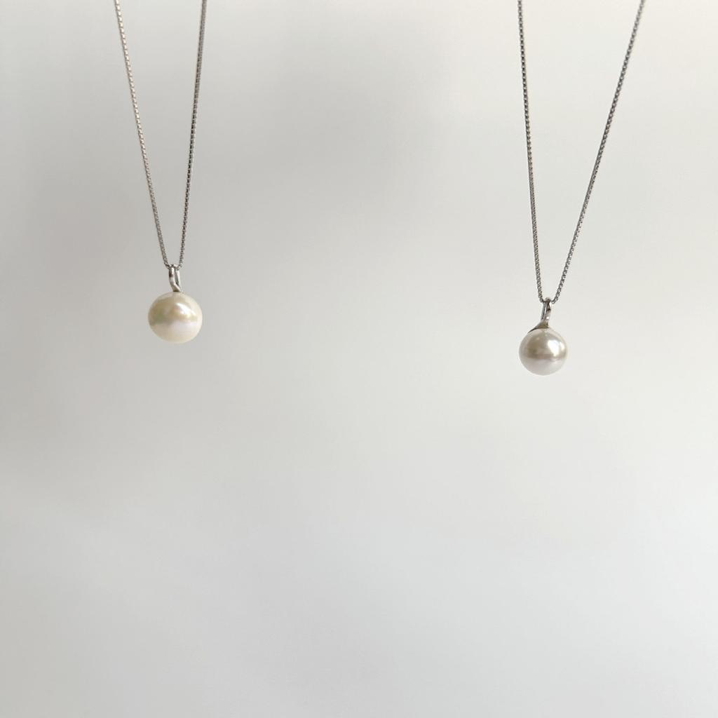 S999 Sterling Silver Pearl Necklace Women's Natural Freshwater Pearl Clavicle Chain