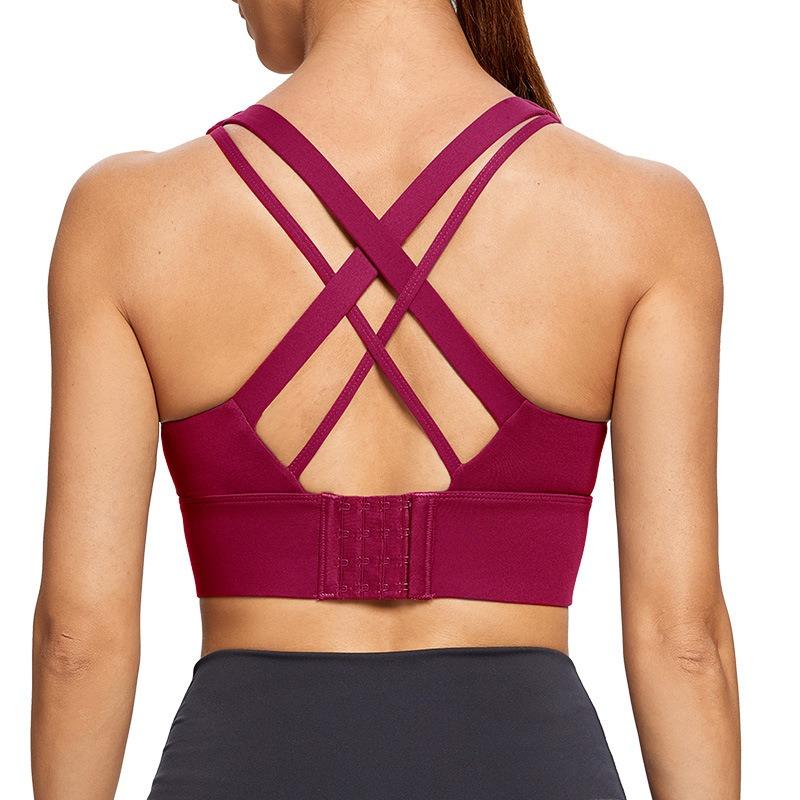 Women S Plus Size High Impact Sports Bra Cross Back Shockproof Yoga Running Vest