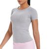 Women's Seamless Knit Solid Color Breathable Short Sleeve Sports Yoga T-shirt