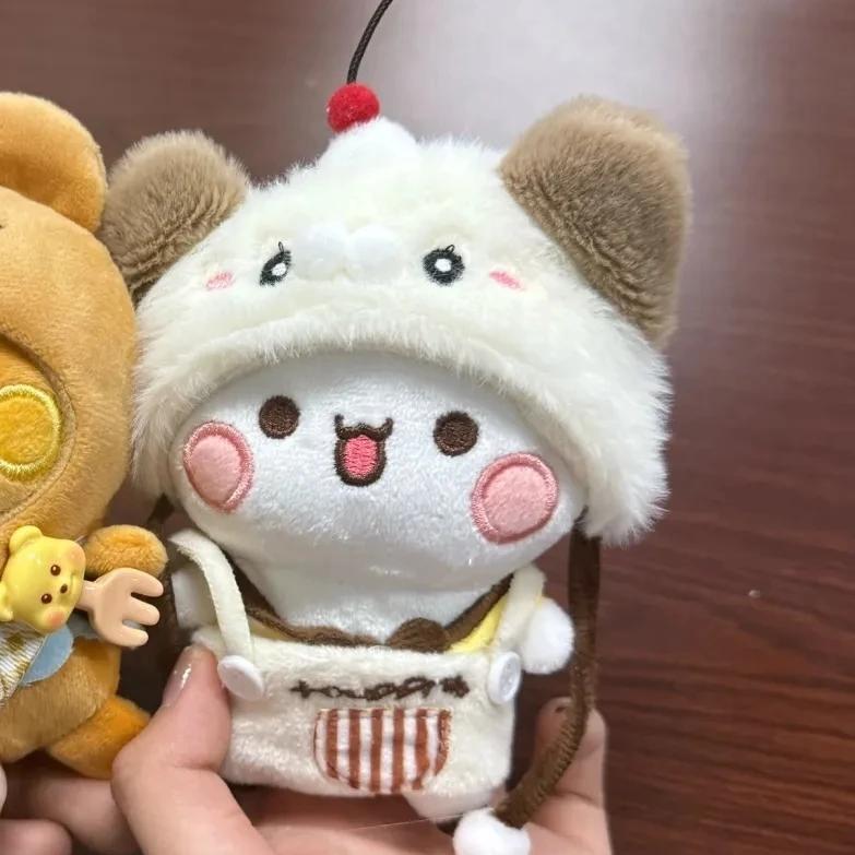 Backpack Bag Decor Bubu Dudu Plush Pendant Coffee Theme Chef Outfit, Soft Fluffy Keychain For Couple Daily Accessory Gift