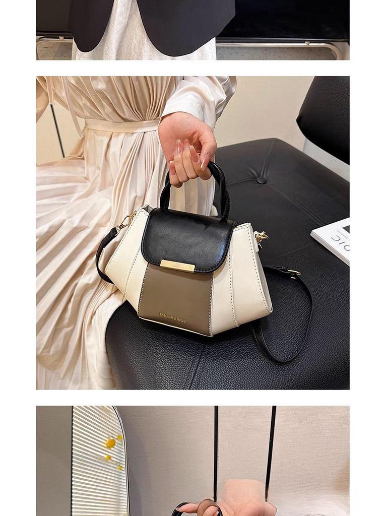 Color Block Handheld Bag for Women - Spring/Summer 2025: Versatile High-End Small Square Shoulder Bag with Niche Design.