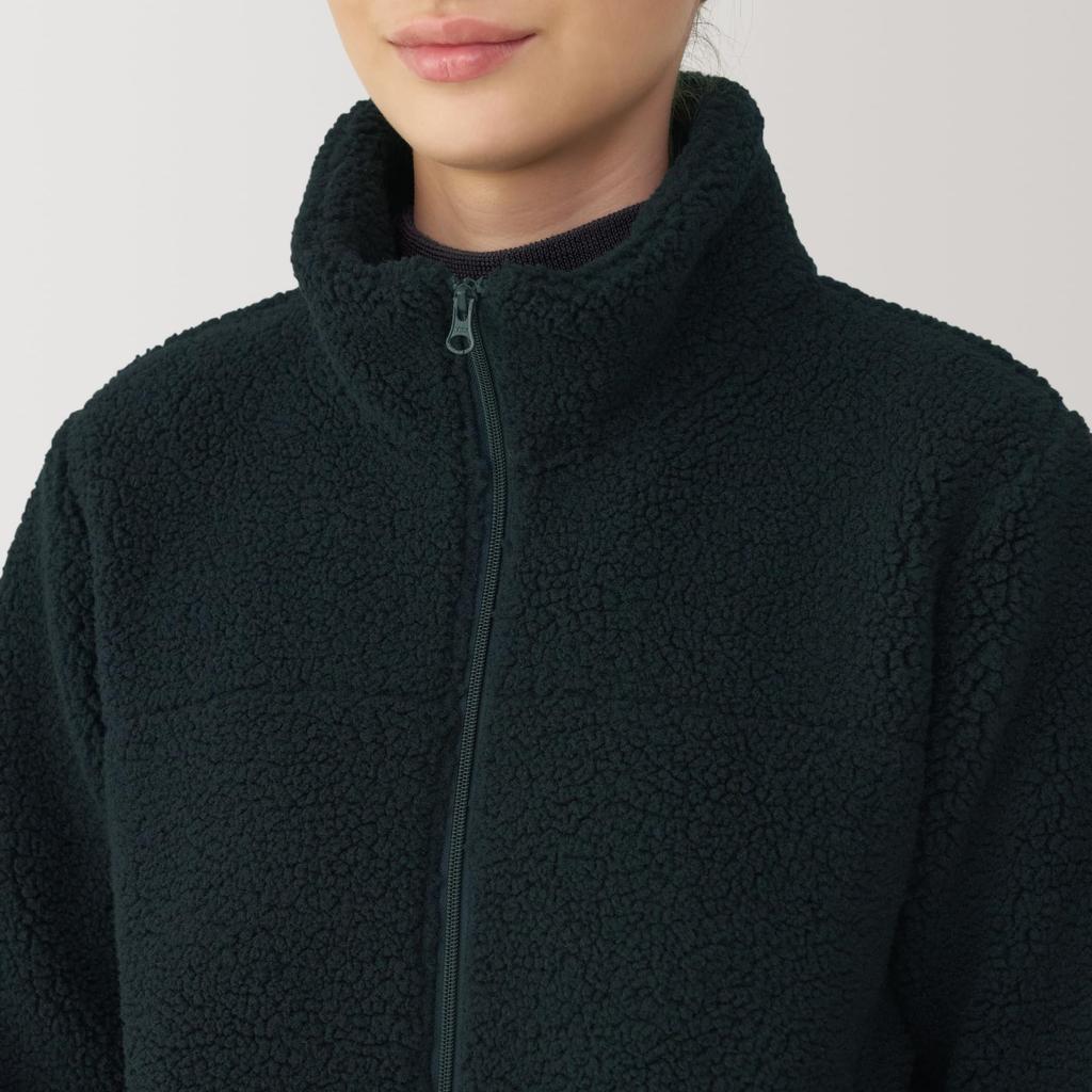 MUJI Boa Fleece Dark Size S Women's Jacket, Navy, (BB2QIA4A)