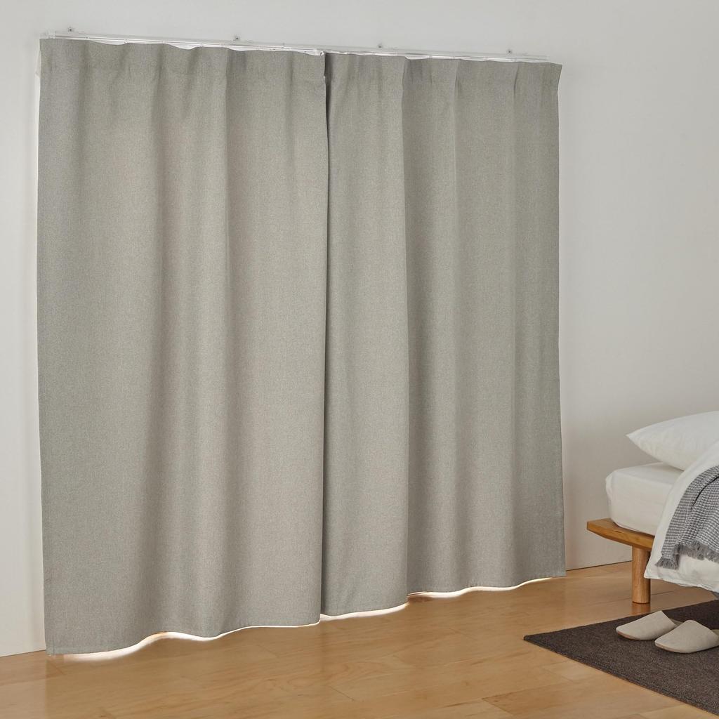 MUJI and dobby weave width 100 x length 178 beige 84759215 flame-retardant light-blocking non-pleated curtains, cm,