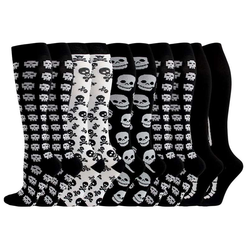 

Компрессионные носки на Хэллоуин для женщин и мужчин, 5 пар L