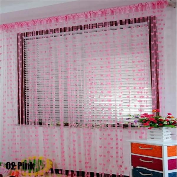 Colorful Romantic Love Pattern Line String Curtain Window Door Sheer Curtain For Living Room Home Decoration 100CM*200CM