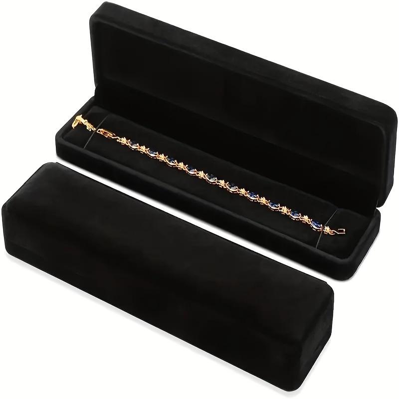 1pc Velvet Jewelry Box For Necklaces Bracelets Watch Storage And Display, Engagement, Wedding, Proposal, Gift Package Case