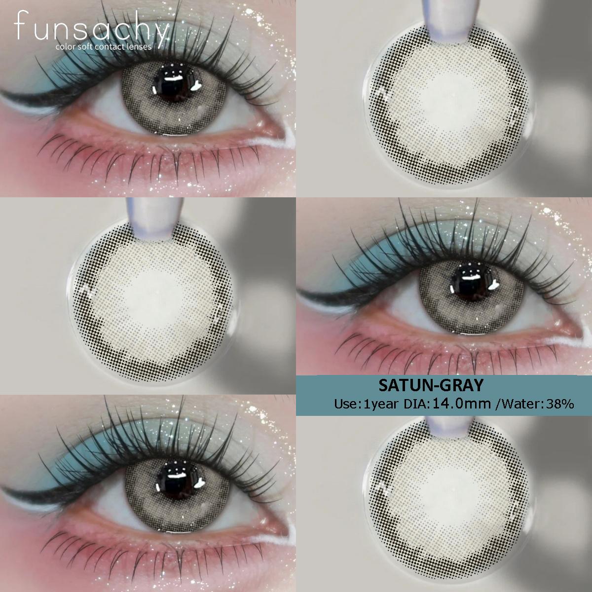 

FUNSACHY 1 пара цветных синих контактных линз Красивая косметика Зрачок зеленые линзы Глаза контактные линзы модные годовые коричневые линзы