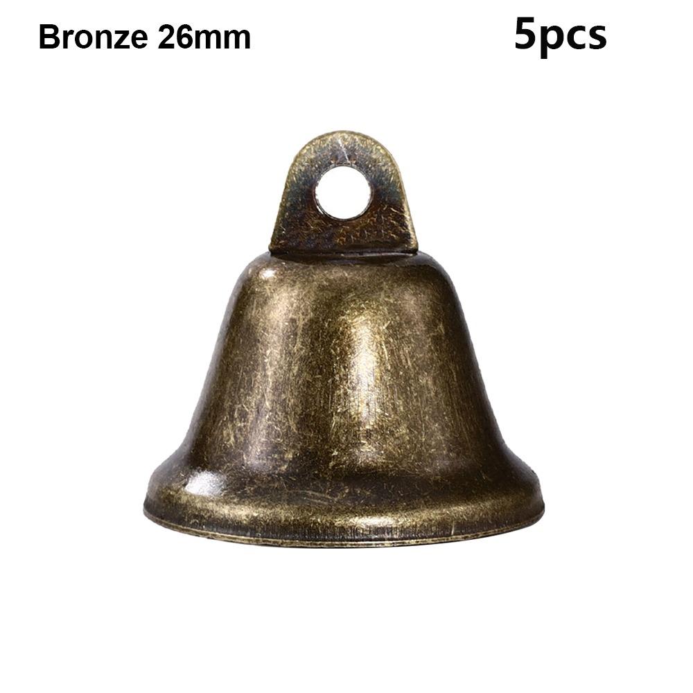 5pcs Vintage Retro Bell Ornaments 22/26/30/38mm Decoration Rustic Bells for Christmas Tree