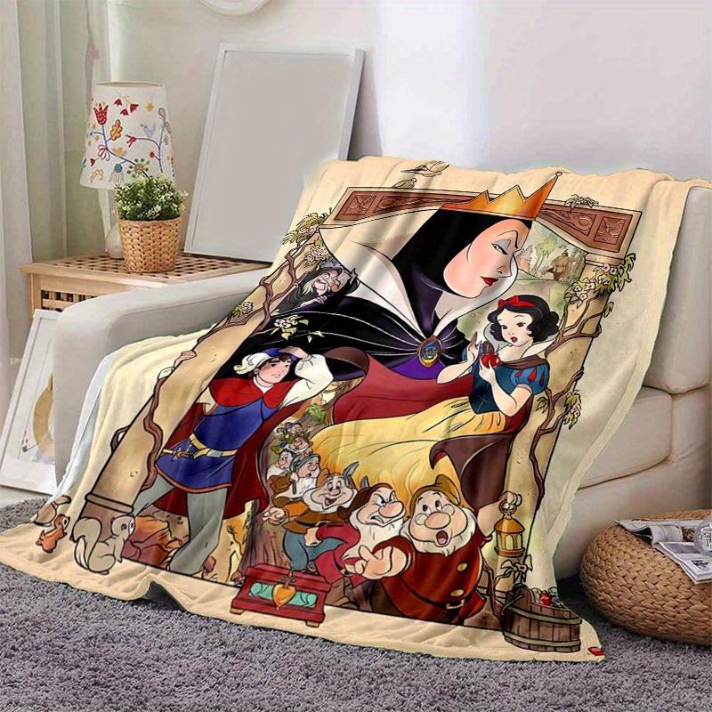 1pc, Enchanting Snow White and the Seven Dwarfs Home Decor Blanket, Bedroom, Living Room, or Travel, Flannel Throw Blanket is Perfect as a Sofa Cover,