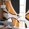 Geometric Abstract Round Artistic Orange Sheer Curtains Living Room Window Tulle Curtains Bedroom Veiling Curtains Luxury Drapes