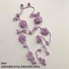 Crocheting Rose Flower Neck Chain Decoration Multicolor Rose Scarf Y2k Rose Necklace  Girl