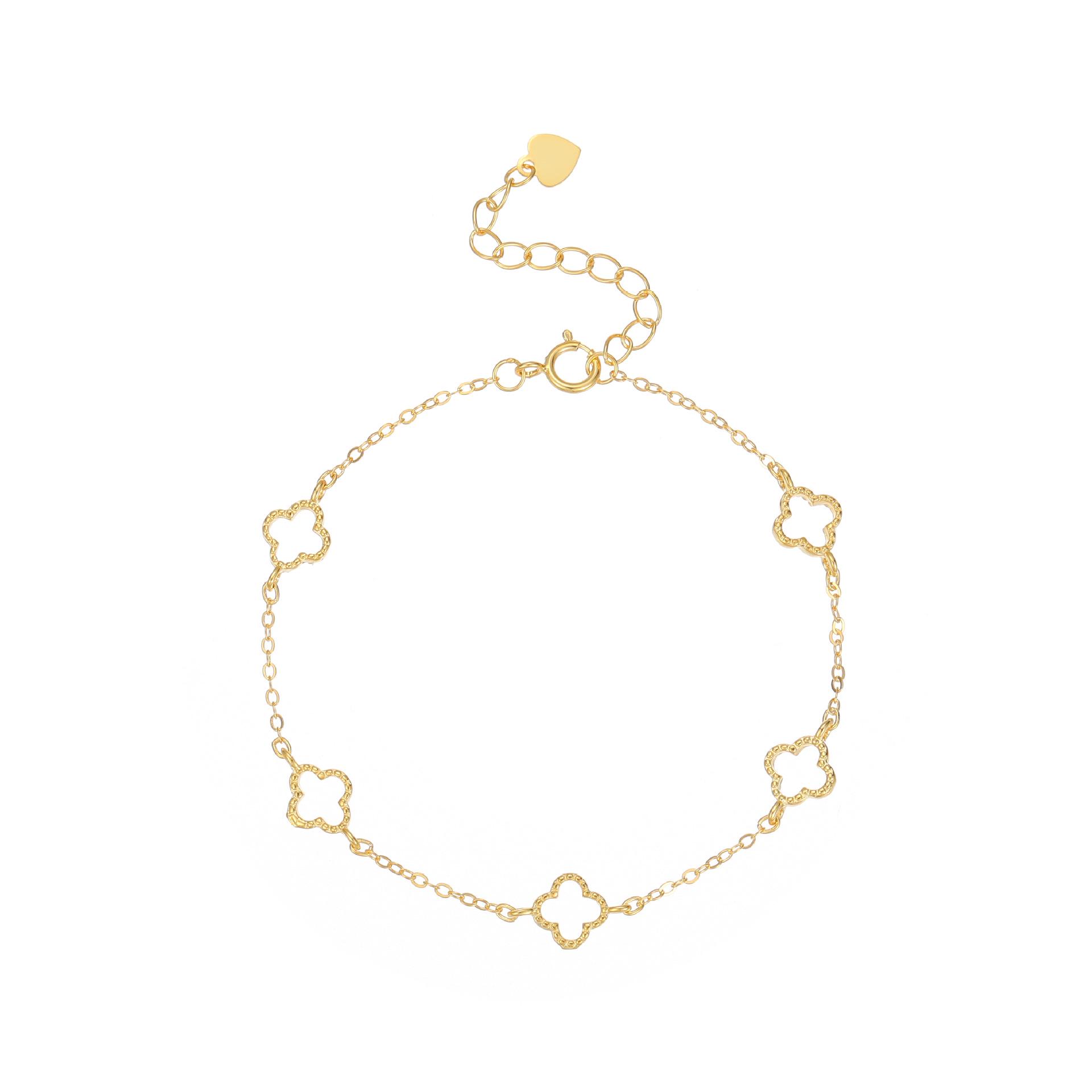 

S925 Sterling Silver Four-Leaf Clover Bracelet for Women - Fashionable, Simple, Versatile, High-End Design 925 Silver