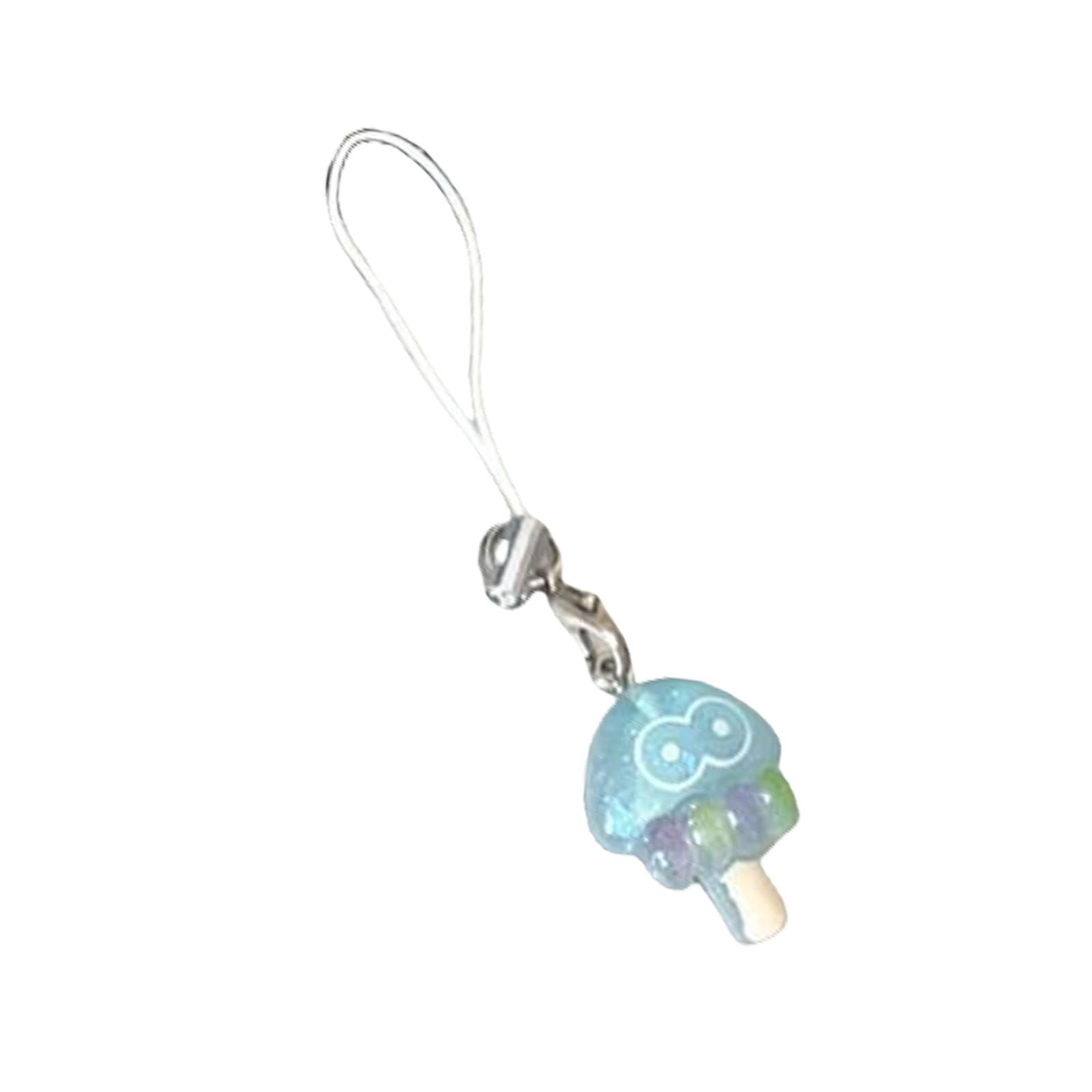 

Adorable Small Ice Cream Phone Charm Glittering Resin Keychain with Star Jellyfish Design for Fashion Lover Present 5